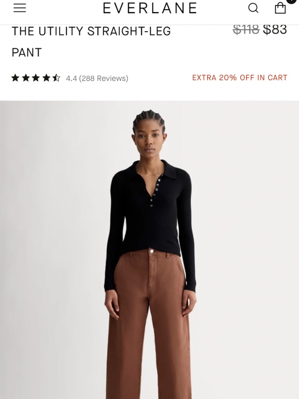 EUC: Everlane utility straight leg pant (size 8, rosewood color)